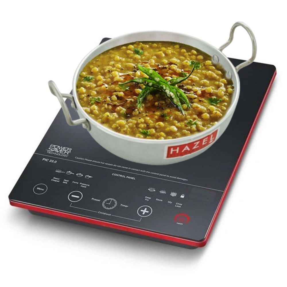 HAZEL Aluminium Induction Kadai/Wok (Kadhai, Cheena Chatti) 1750 ml with Lid, 20.8 cm | Non-Stick, Durable Base for Efficient Cooking