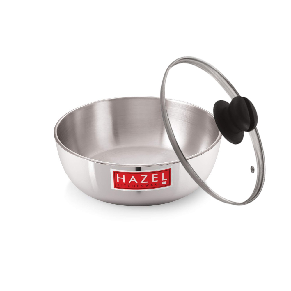 HAZEL Aluminium Induction Tasra/Casserole (Tope, Tapeli) 3100 ml with Lid, 24.5 cm | Heavy-Duty Cookware for All Cooking Surfaces