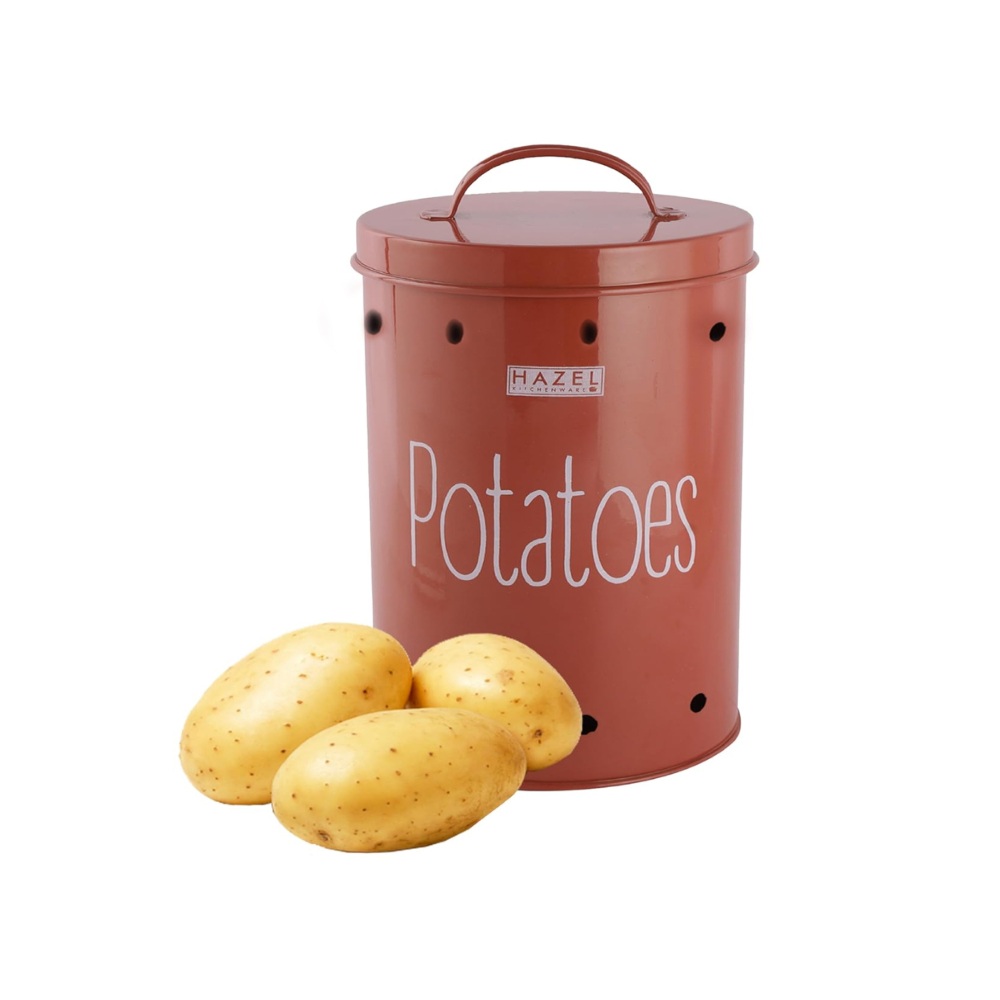 HAZEL Potato Storage Container For Kitchen | Container For Kitchen Storage | Food Grade Storage Container with Lid, 2.2 kg to 3 kg ML, Red