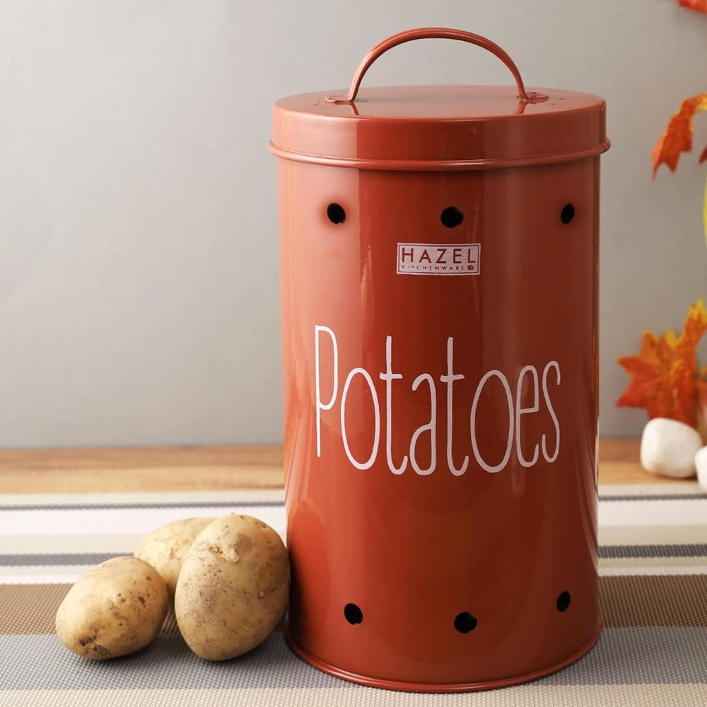 HAZEL Potato Storage Container For Kitchen | Container For Kitchen Storage | Food Grade Storage Container with Lid, 2.2 kg to 3 kg ML, Red