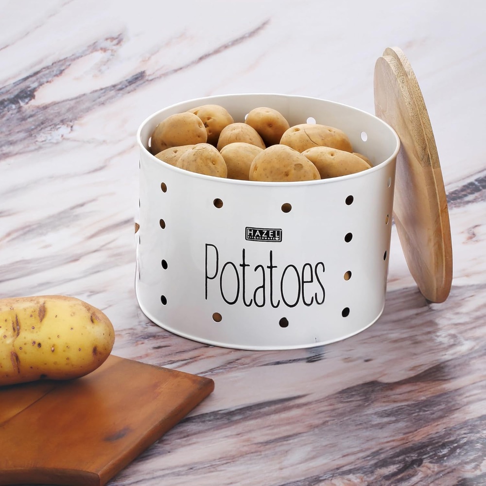 HAZEL Potato Containers for Kitchen | Potato Storage Containers, White, 4 kg apx.