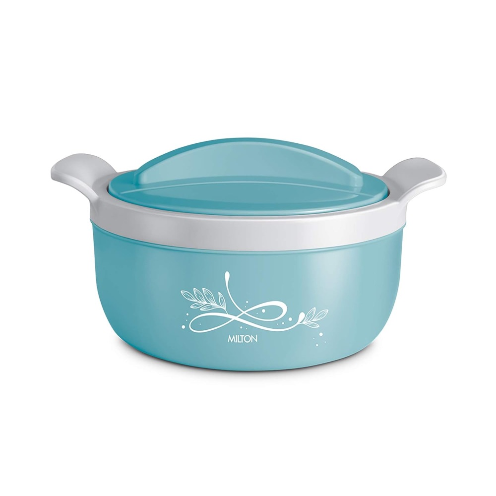 MILTON Crave Jr Inner Stainless Steel Serving Casserole Gift Set of 3(470ml, 800ml, 1380ml), PU Insulated Kitchen Hot Pot, Keeps Food hot & Fresh for Roti, Biryani, Blue