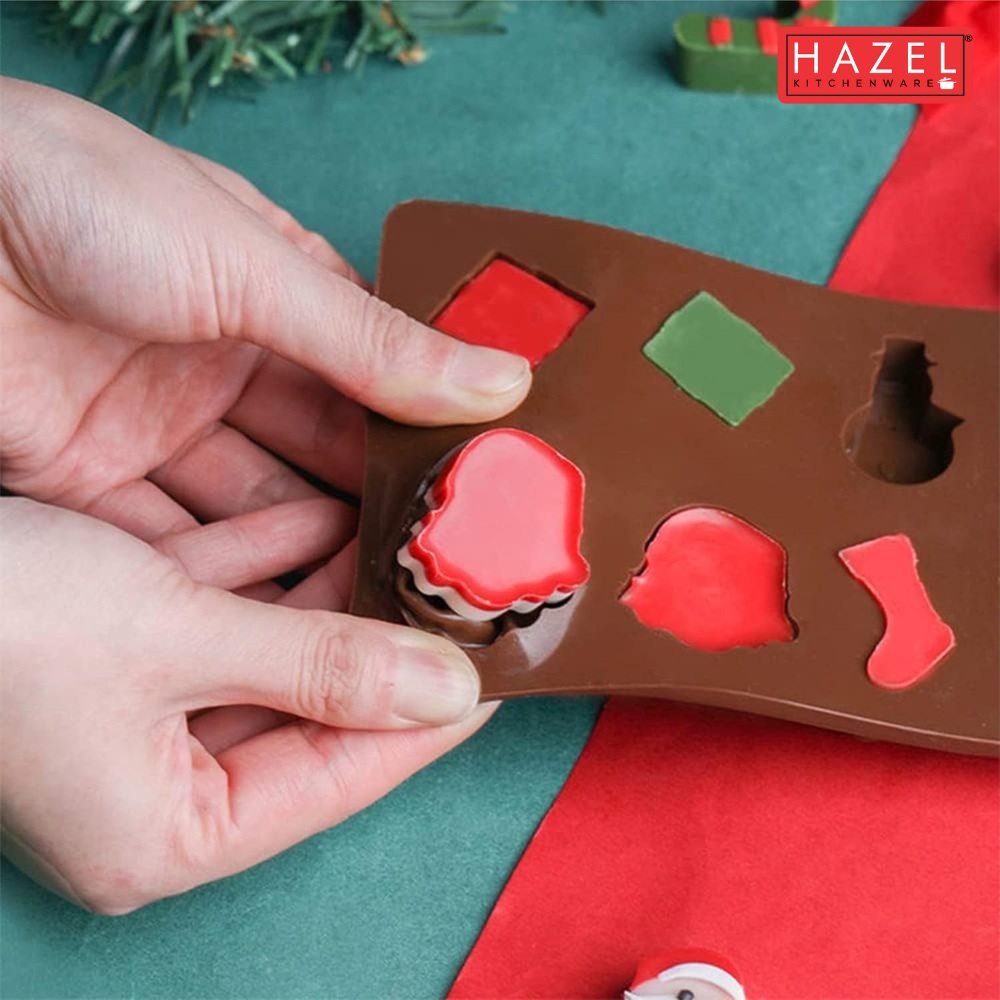 HAZEL Festive Silicone Molds for Holiday Treats & Desserts - Christmas Shapes, Easy Release, Food Safe