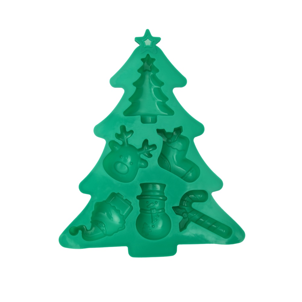 HAZEL Holiday Silicone Mold for Christmas Treats - Reindeer, Snowman, Tree, and Candy Cane Designs