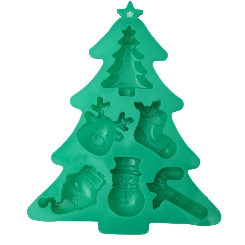 HAZEL Holiday Silicone Mold for Christmas Treats - Reindeer, Snowman, Tree, and Candy Cane Designs