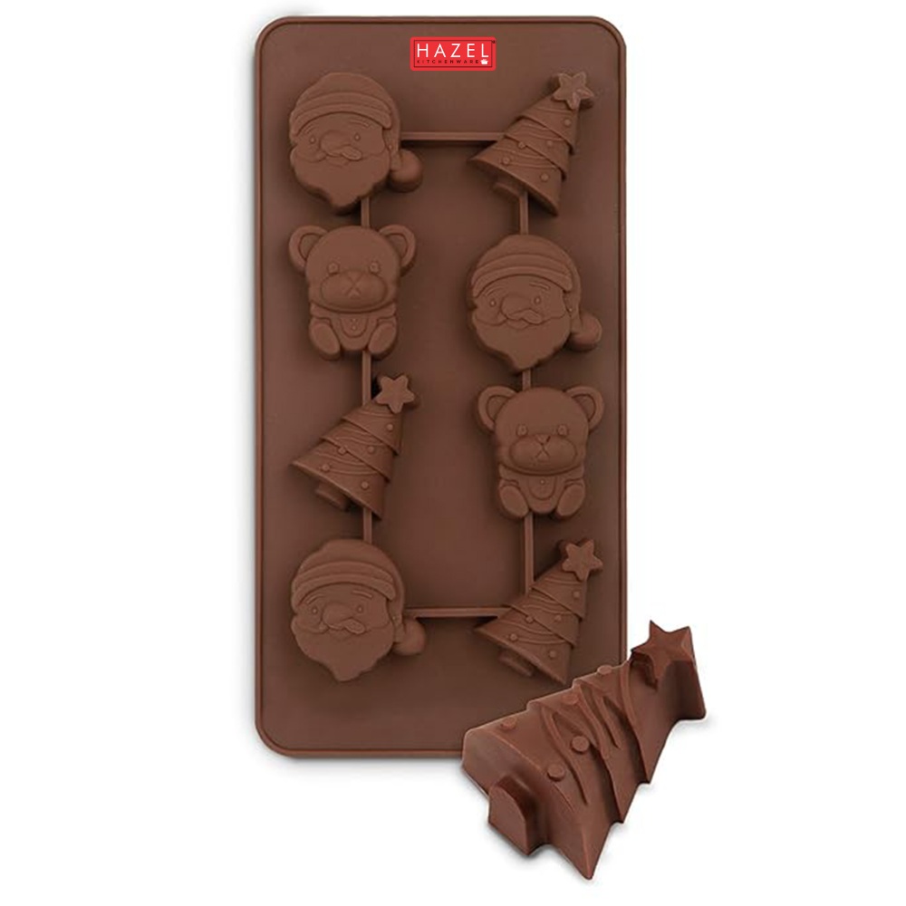 HAZEL Christmas Silicone Chocolate Mould - Santa, Tree, Bear Shapes for Cake, Candy, Baking