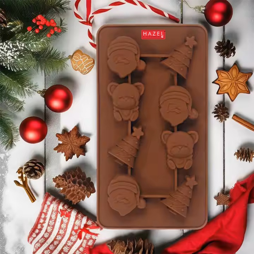 HAZEL Christmas Silicone Chocolate Mould - Santa, Tree, Bear Shapes for Cake, Candy, Baking