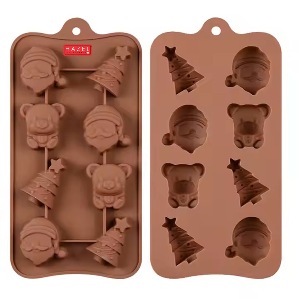 HAZEL Christmas Silicone Chocolate Mould - Santa, Tree, Bear Shapes for Cake, Candy, Baking