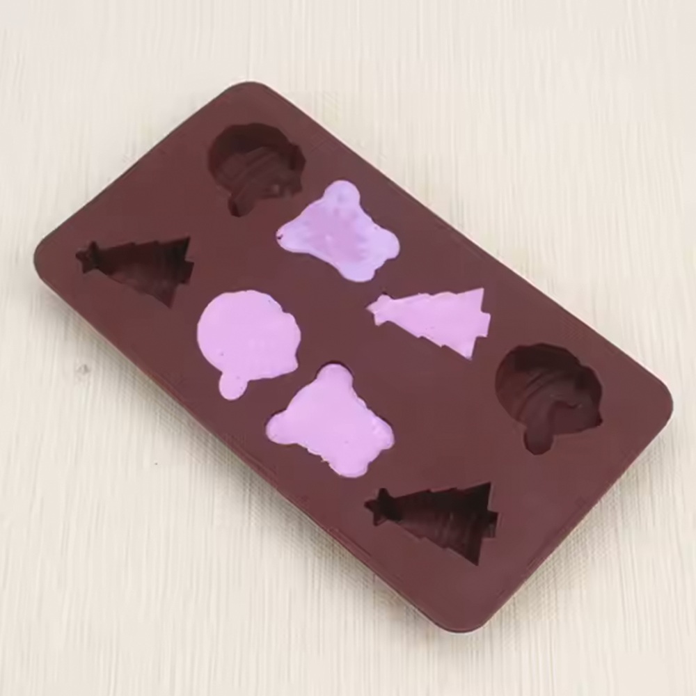 HAZEL Christmas Silicone Chocolate Mould - Santa, Tree, Bear Shapes for Cake, Candy, Baking