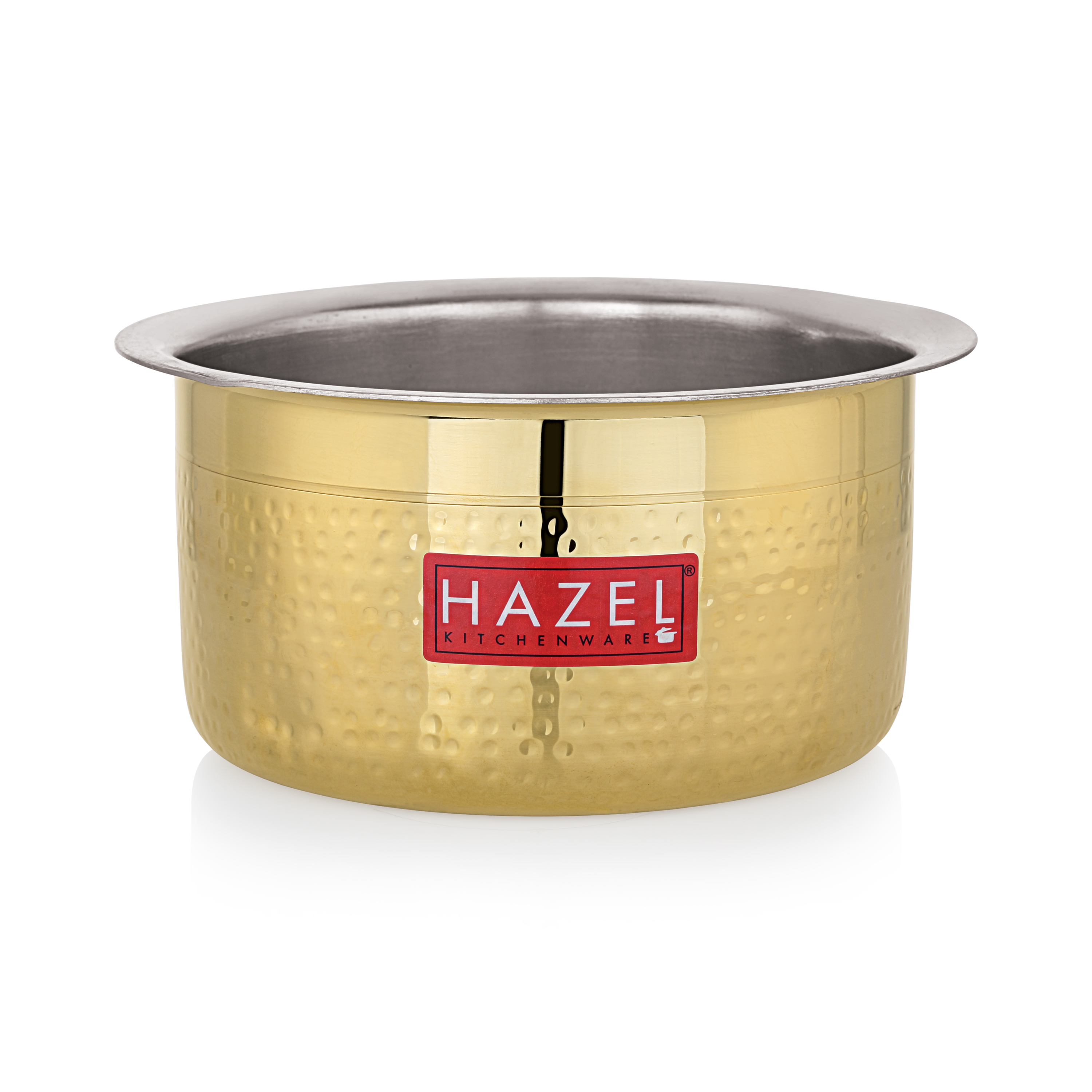 HAZEL Brass Hammered Tope, 2300 ml | Pital Ka Bartan | Patila | Brass Items for Kitchen