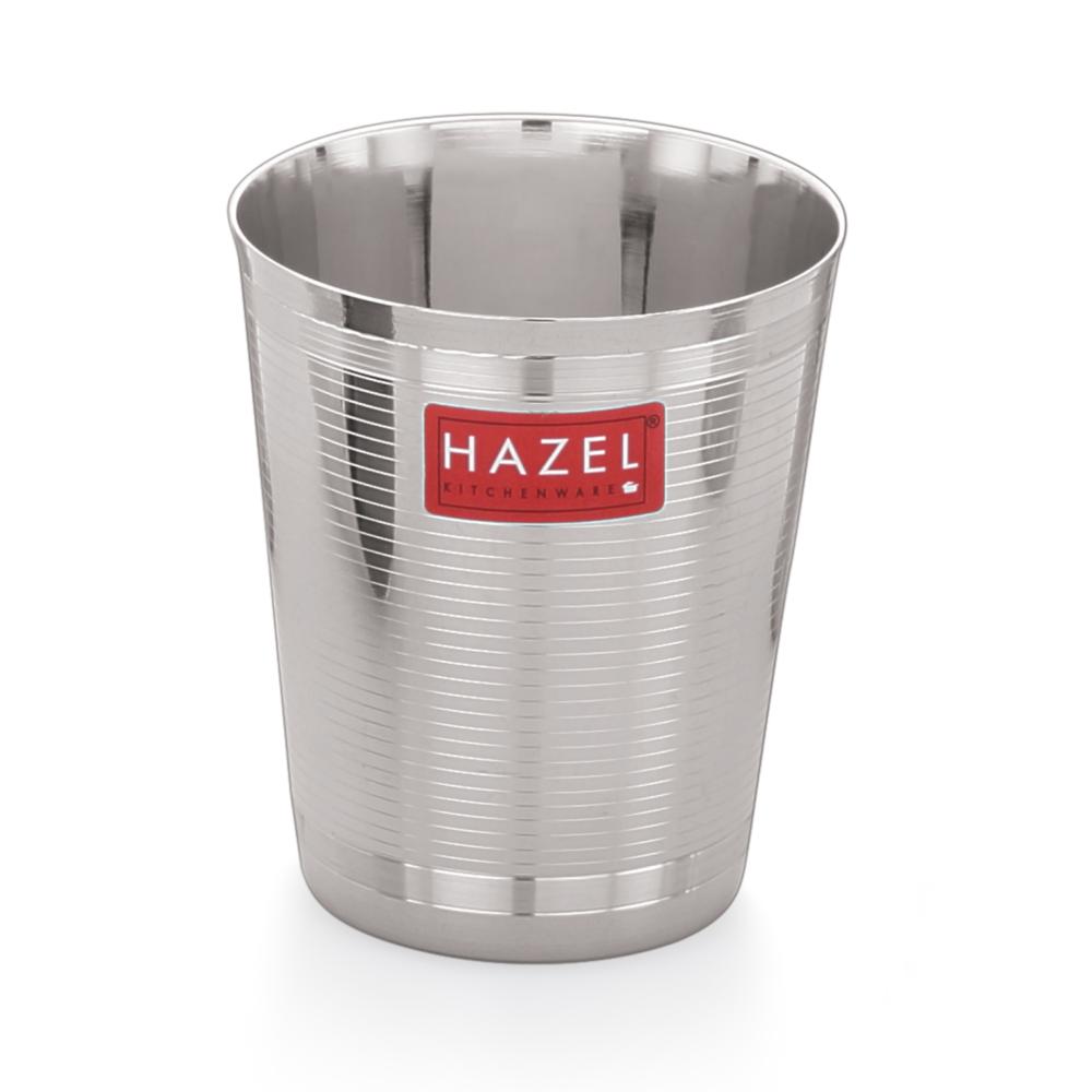 HAZEL Stainless Steel Glass for Water and Juice | Unbreakable Glossy Finish Glass Set of 1, 350 ML
