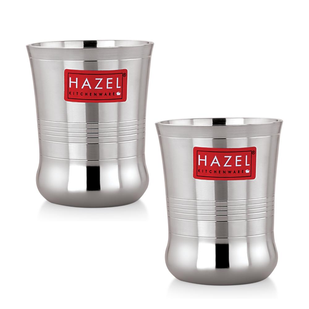 HAZEL Stainless Steel Toddler Glass Set of 2 - 200ml | Unbreakable Cups for Water, Juice & Milkshake
