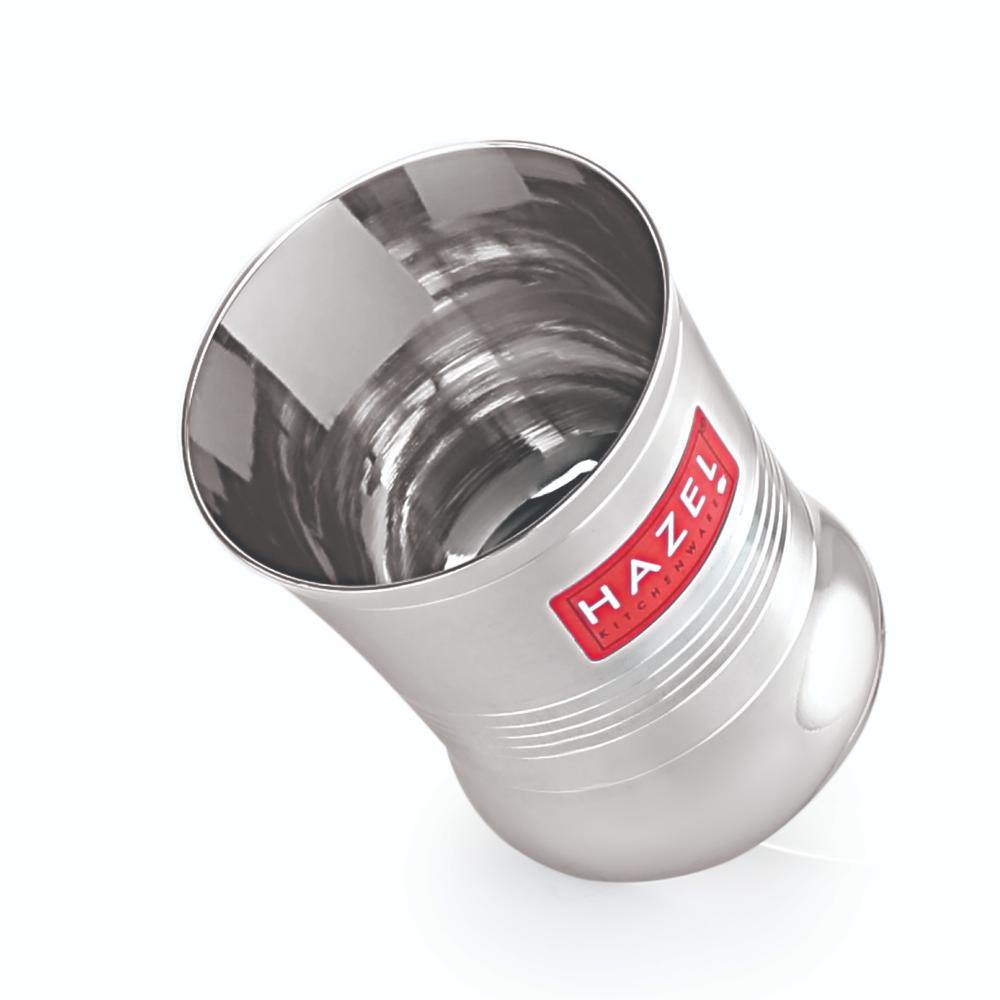 HAZEL Stainless Steel Toddler Glass Set of 12 - 200ml | Unbreakable Cups for Water, Juice & Milkshake