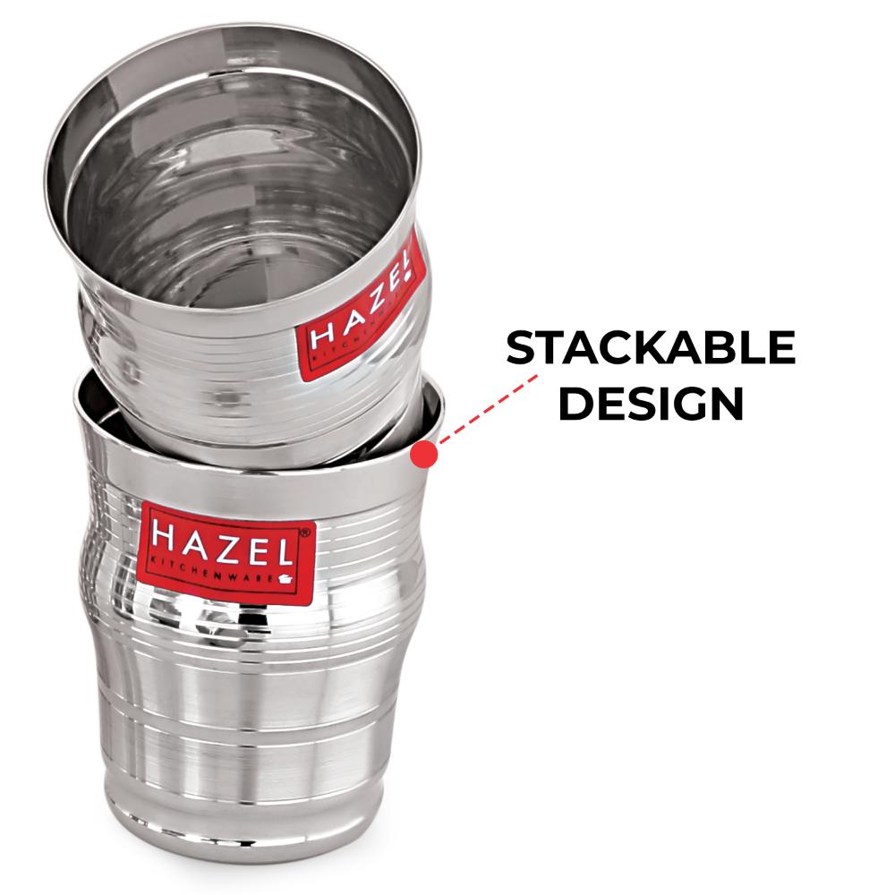 HAZEL Stainless Steel Kids Glass Set of 2 - 200ml | Lightweight Water, Juice Cups for Toddlers