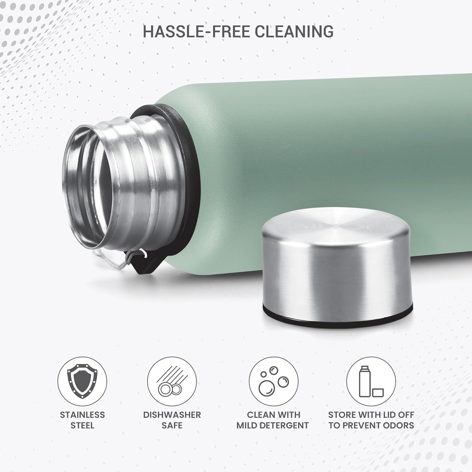 MILTON Brim 750 Stainless Steel Single Walled Leak Proof Easy Grip Water Bottle, 690 ML, Light Green
