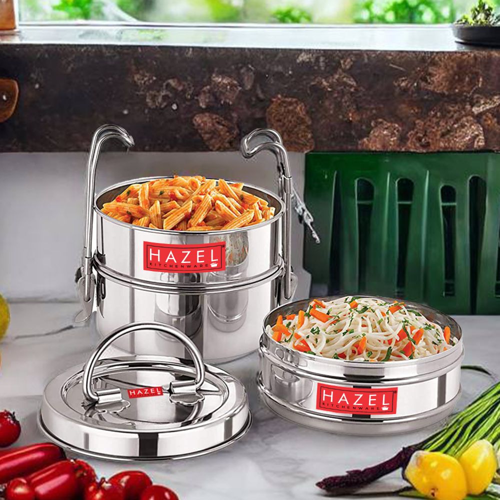 HAZEL Tiffin Box for Office With 3 Containers | Stainless Steel Lunch Box