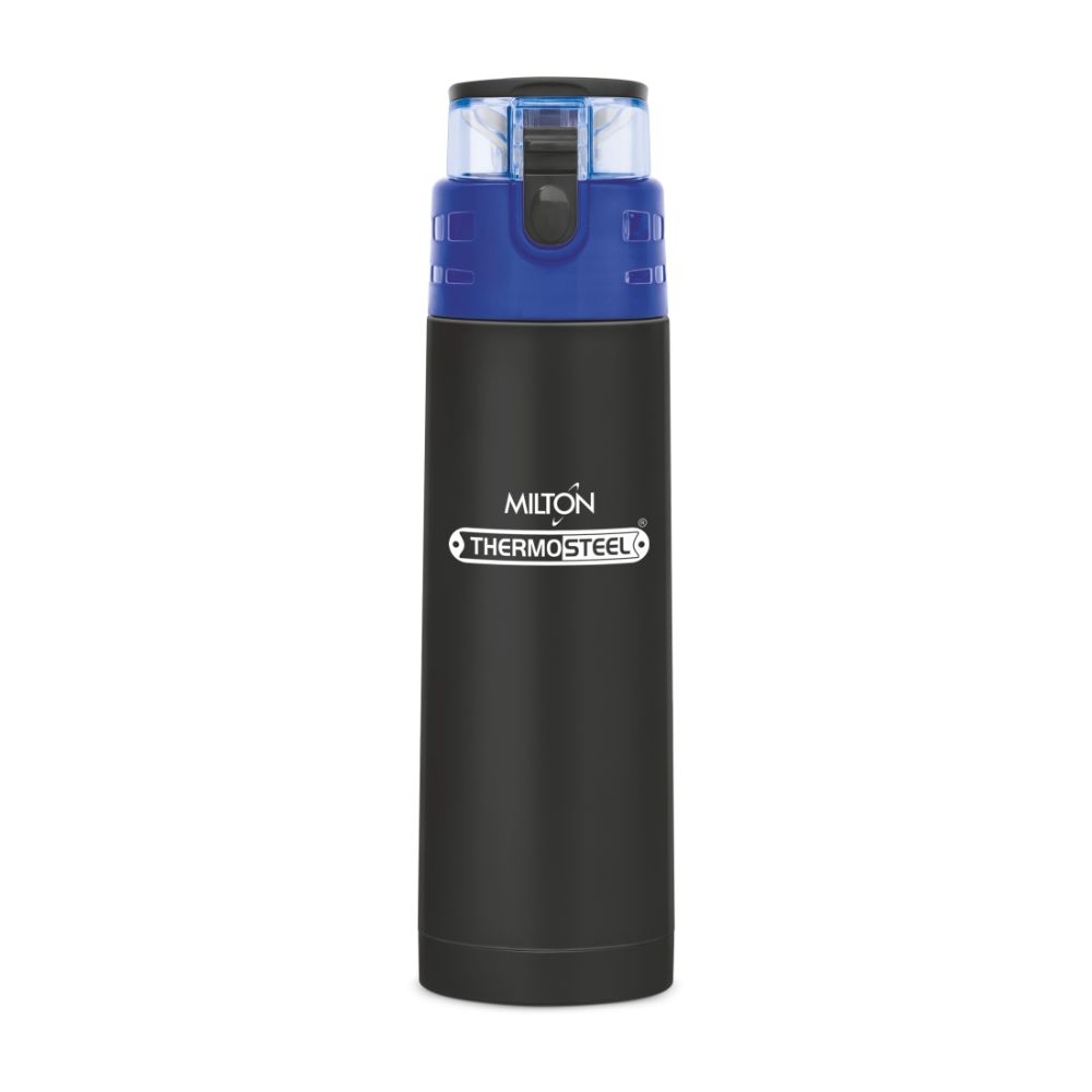 Milton ATLANTIS 600 Thermosteel Vaccum Insulated Hot & Cold Water Bottle, 500 ml, Black