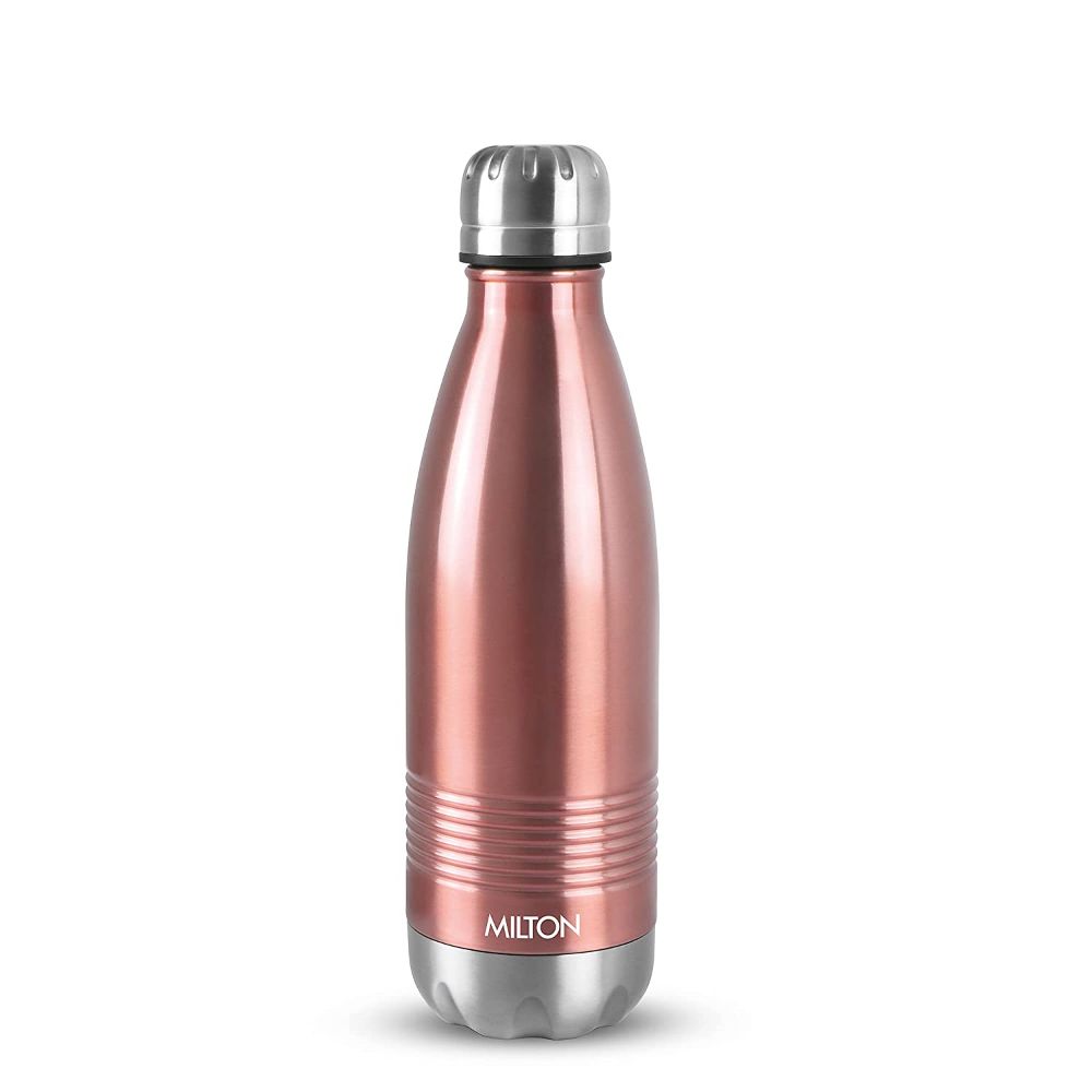 Milton Duo DLX-350 Thermosteel Hot and Cold Vacuum Insulated Water Bottle, 350 ML, Copper (Rose Gold)