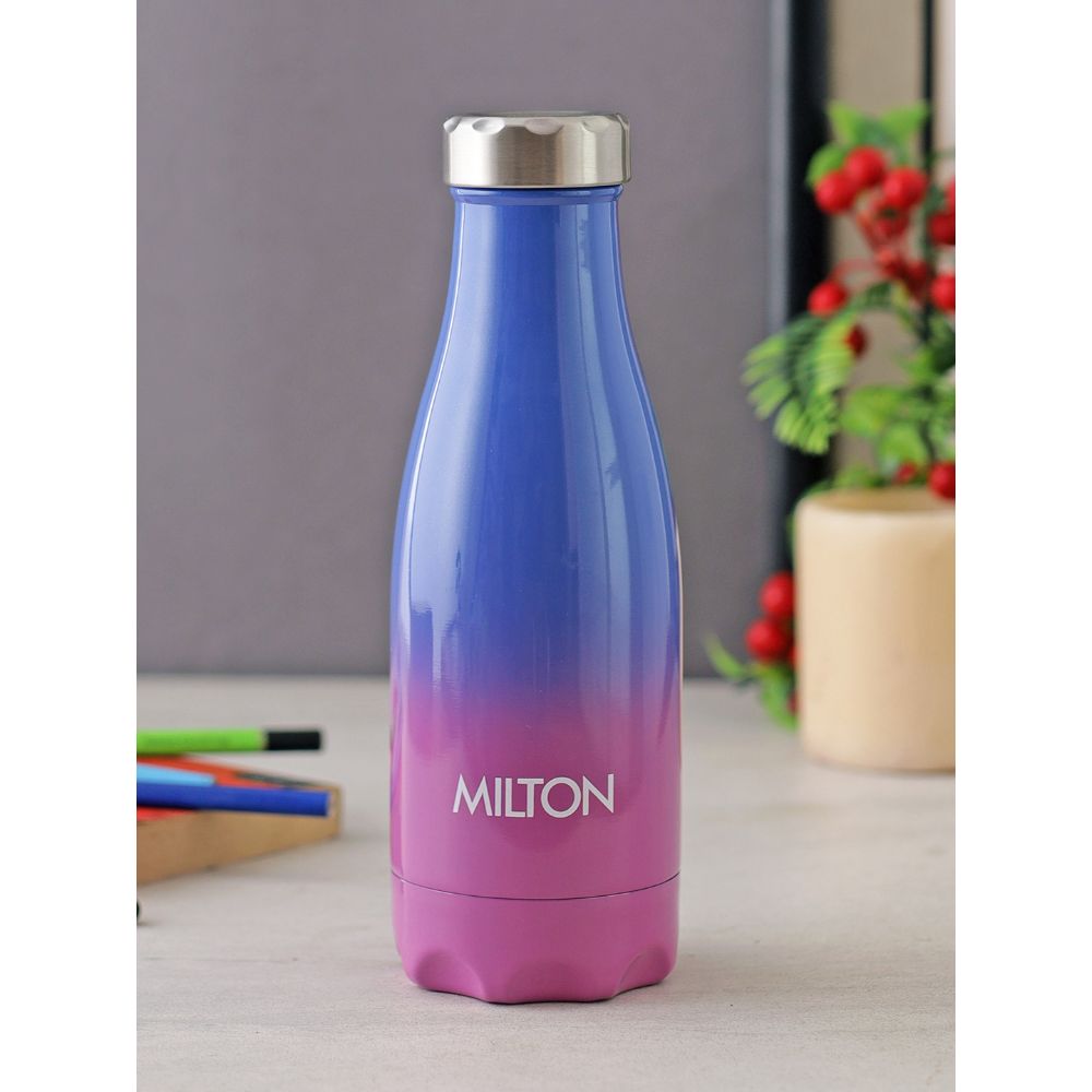 Milton PRUDENT 350 Thermosteel Hot & Cold Water Bottle 360 ml, Pink - Blue