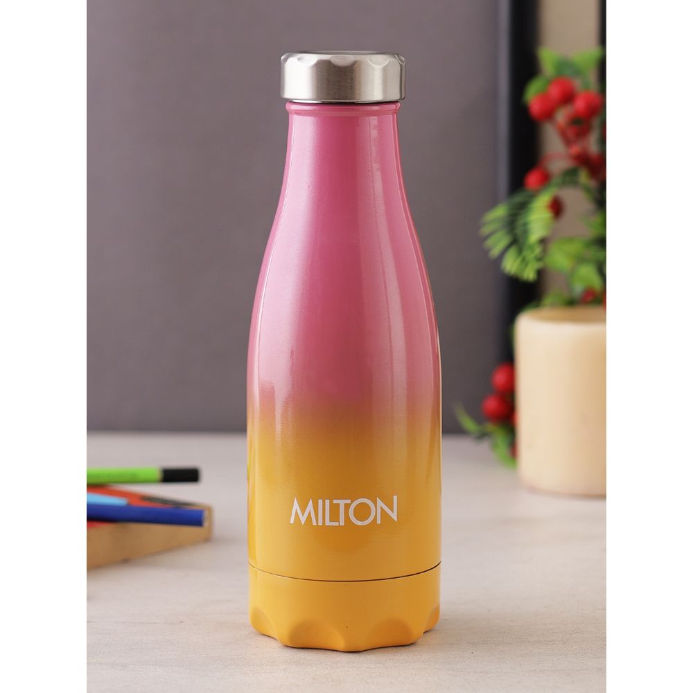 Milton PRUDENT 350 Thermosteel Hot & Cold Water Bottle 360 ml, Pink - Orange