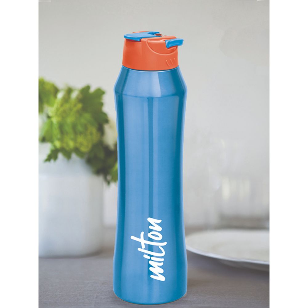 Milton Stark-900 Thermosteel Water Bottle Hot & Cold Vacuum Insulated Flask, 800 ML, Blue