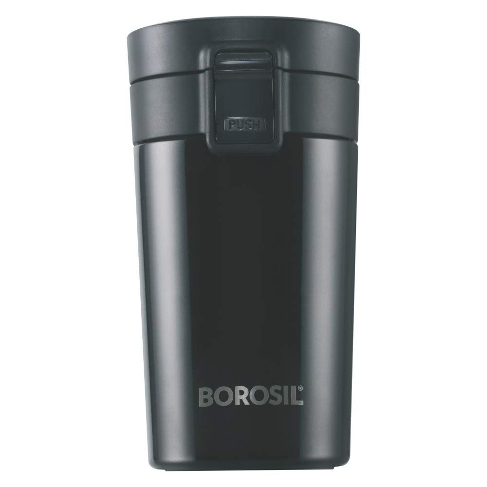 Borosil Hydra Coffeemate Stainless Steel Vacuum Insulated Hot and Cold Spill Proof Travel Mug, 300 ML