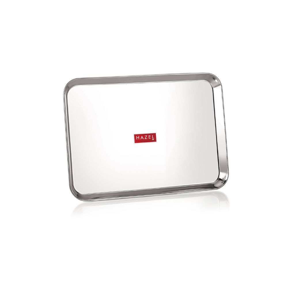 HAZEL Stainless Steel Serivng Tray with Mirror Finish | Serving Platters for Kitchen
