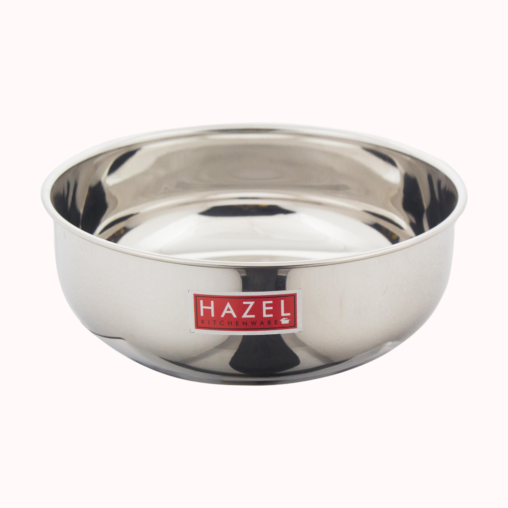 HAZEL Stainless Steel Premium Induction Bottom Tasra, 22 cm, 1950 ml, Silver
