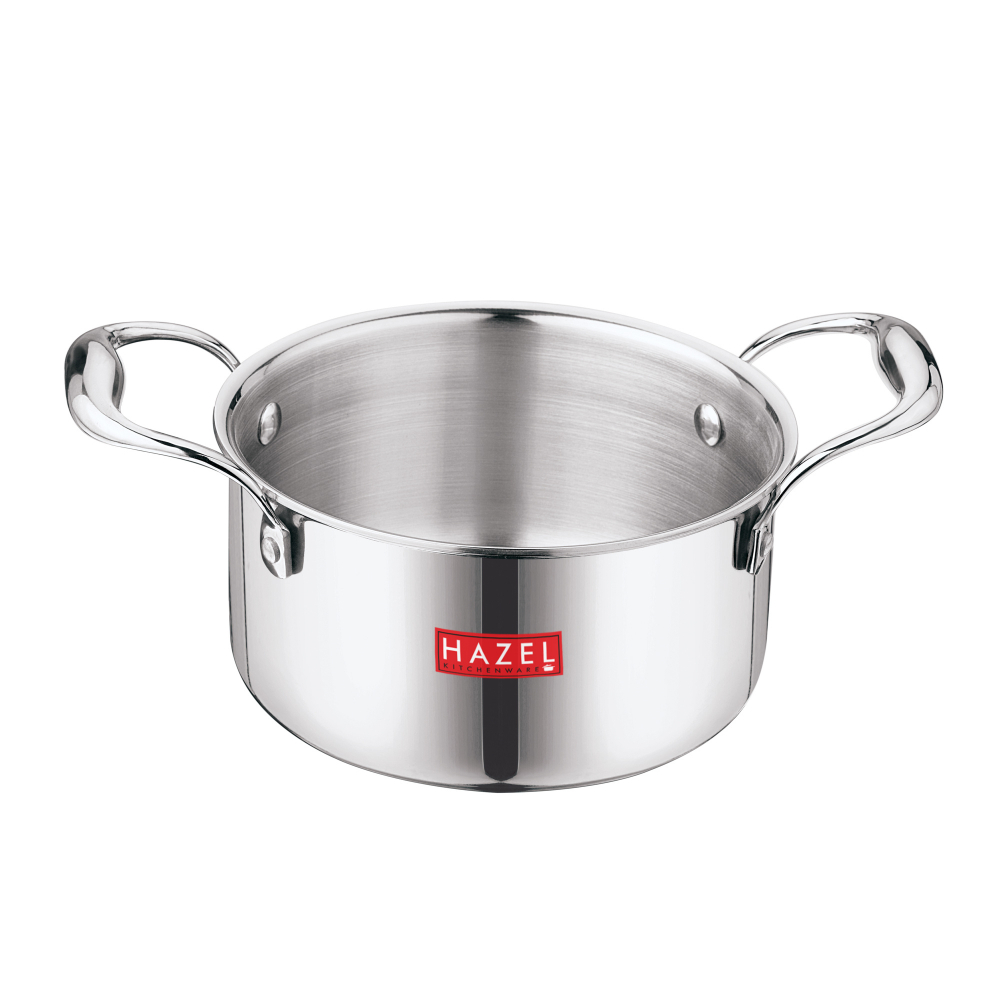 HAZEL Triply Stainless Steel Induction Bottom Tope with Handle, 3.6 Litre, 20.5 cm