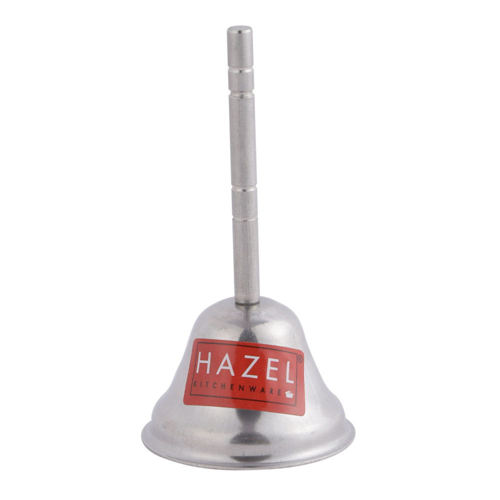 HAZEL Ghanti For Pooja | Stainless Steel Pooja Ghanti | Ghanti for Pooja Mandir | Puja Bell Ghanti | Pooja Ganti Ghanta for Home Temple (5 x 10 cm)