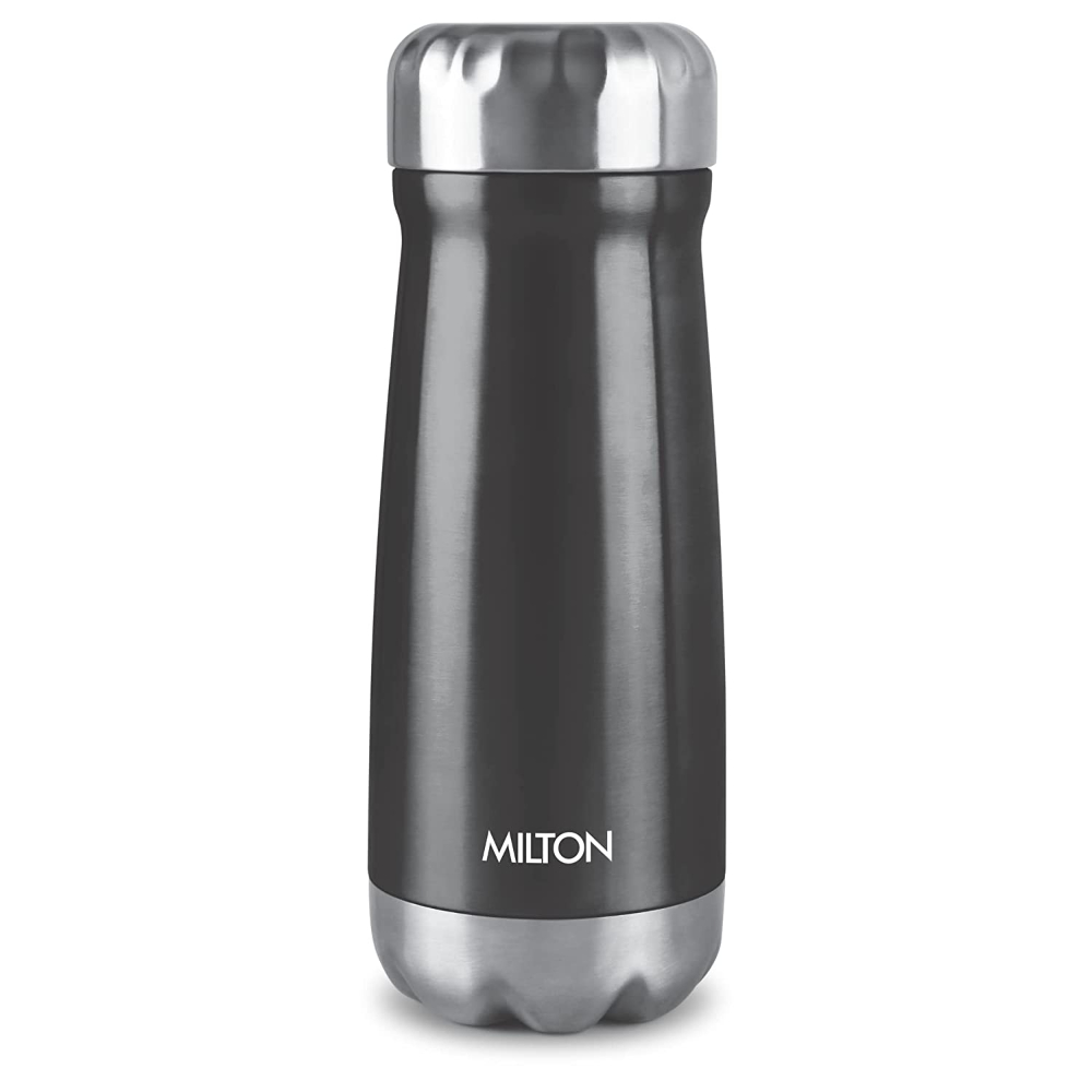 Milton All Rounder 650 Thermosteel Hot and Cold Flask, 1 Piece, 610 ml, Black | Insulated Flask | Leak Proof | Soup Flask | Dal Flask | Sambar Flask | Thermos | Long Hours Hot and Cold