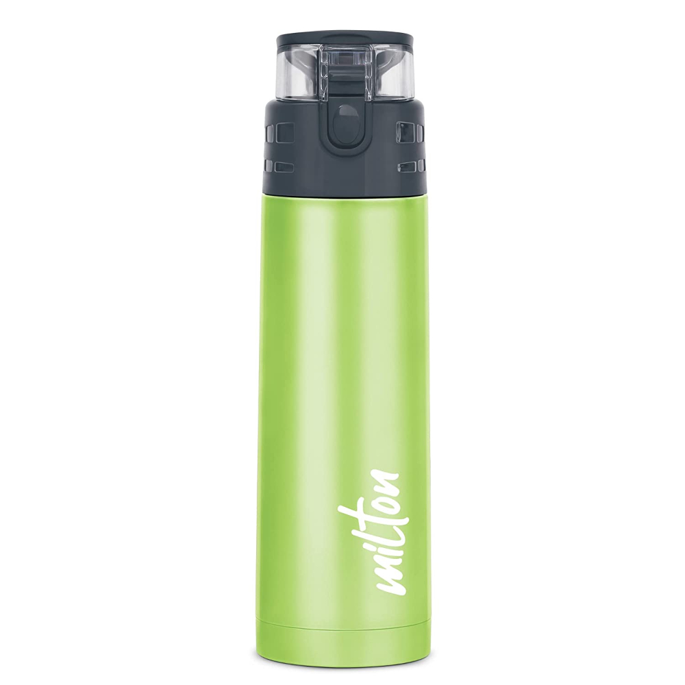 Milton Atlantis 600 Thermosteel Insulated Water Bottle, 500 ml, Green | Hot and Cold | Leak Proof | Office Bottle | Sports | Home | Kitchen | Hiking | Treking | Travel | Easy to Carry | Rust Proof