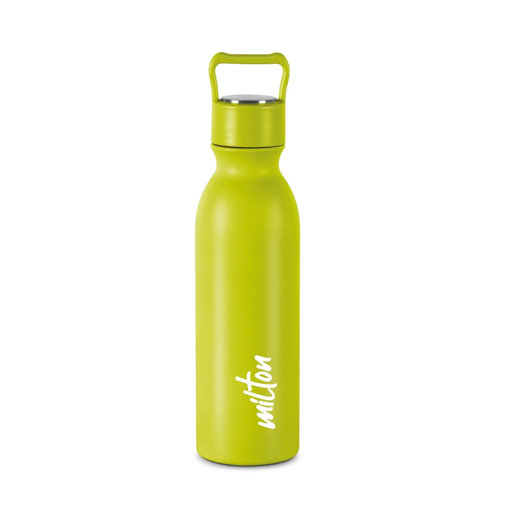 Milton Alice 600 Thermosteel 24 Hours Hot and Cold Leak Proof Water Bottle, 580 ML, Neon Green