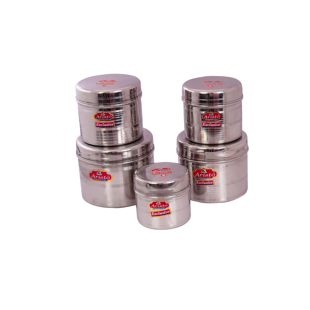 Aristo Stainless Steel Container 5pcs Storage sets With design 500ml-1750ml