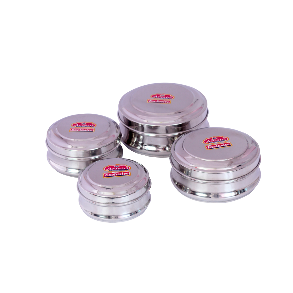Aristo Steel Container 4 Pcs Storage Canisters 250 - 750ml