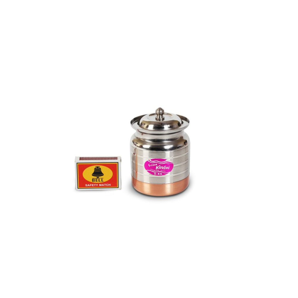 Kaveri Stainless Steel Copper Bottom Kitchen Storage Ghee Dani Oil Pot Container, 200 ML