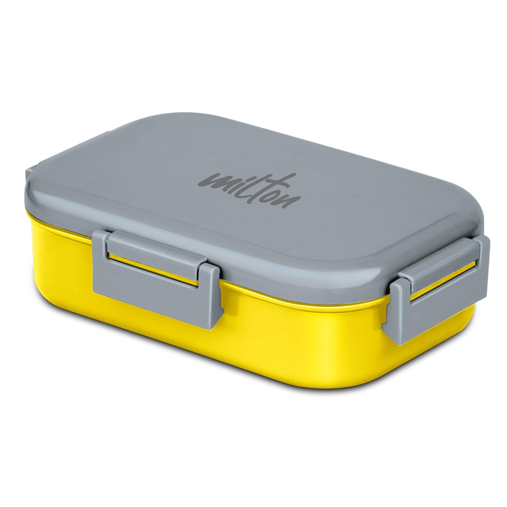 MILTON Senior Flatmate Inner Stainless Steel Tiffin Lunch Box, 700 ml, Yellow