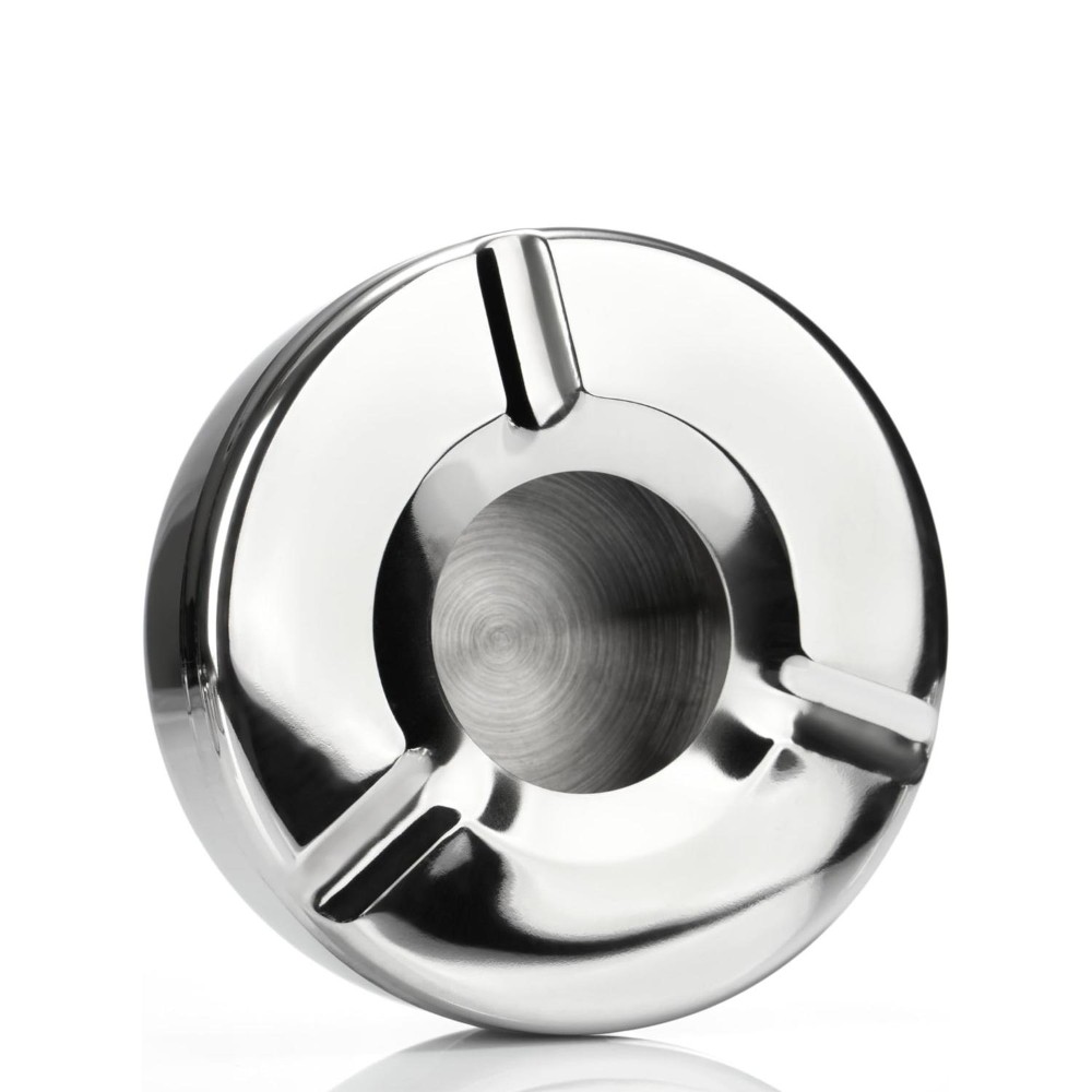 HAZEL Stainless Steel Ash Tray with Lid | Lid Ash Tray for Home, Silver