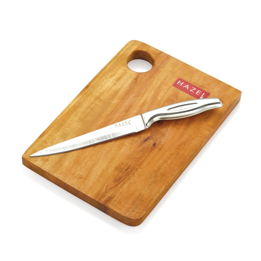 HAZEL Stainless Kitchen Paring knife with Wooden Chopping Board for Kitchen, Set of 2