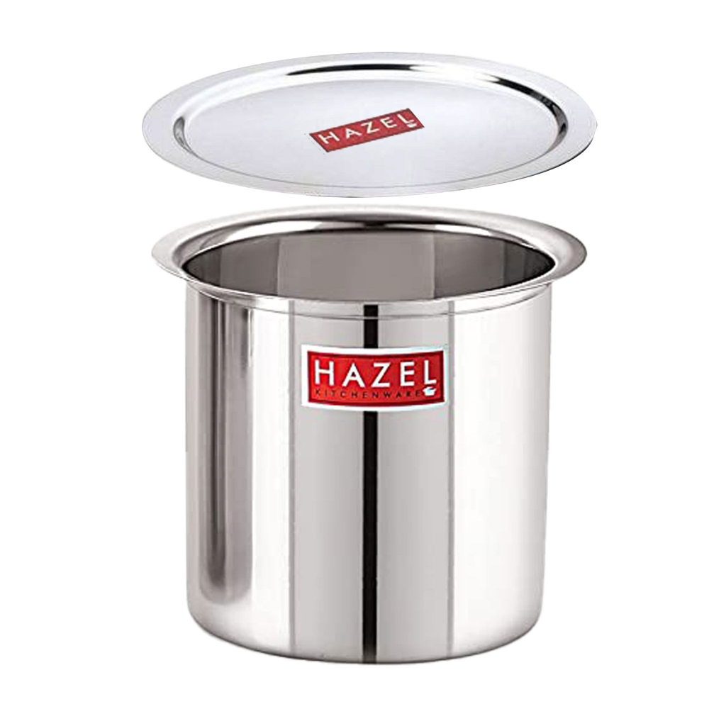 HAZEL Steel Milk Pot with Lid | Stainless Steel Milk Boiler Container | Milk Boiling Vessel Gunj for Kitchen, 2200 ml