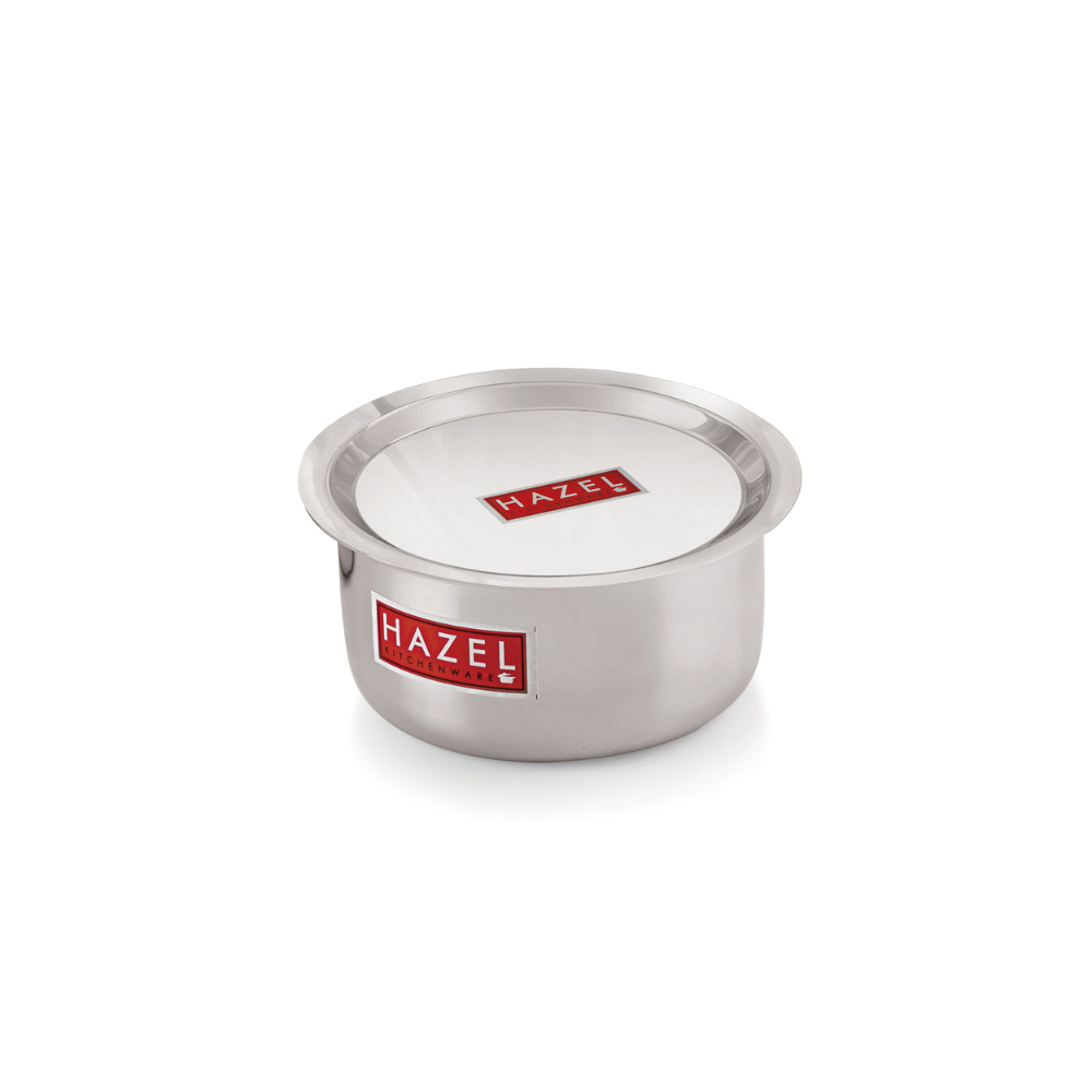 HAZEL Induction Tope with Lid | Aluminium Cookware with Lid | Induction Base Aluminium Bhagona | Combo of Tope with Lid, 1100 ml