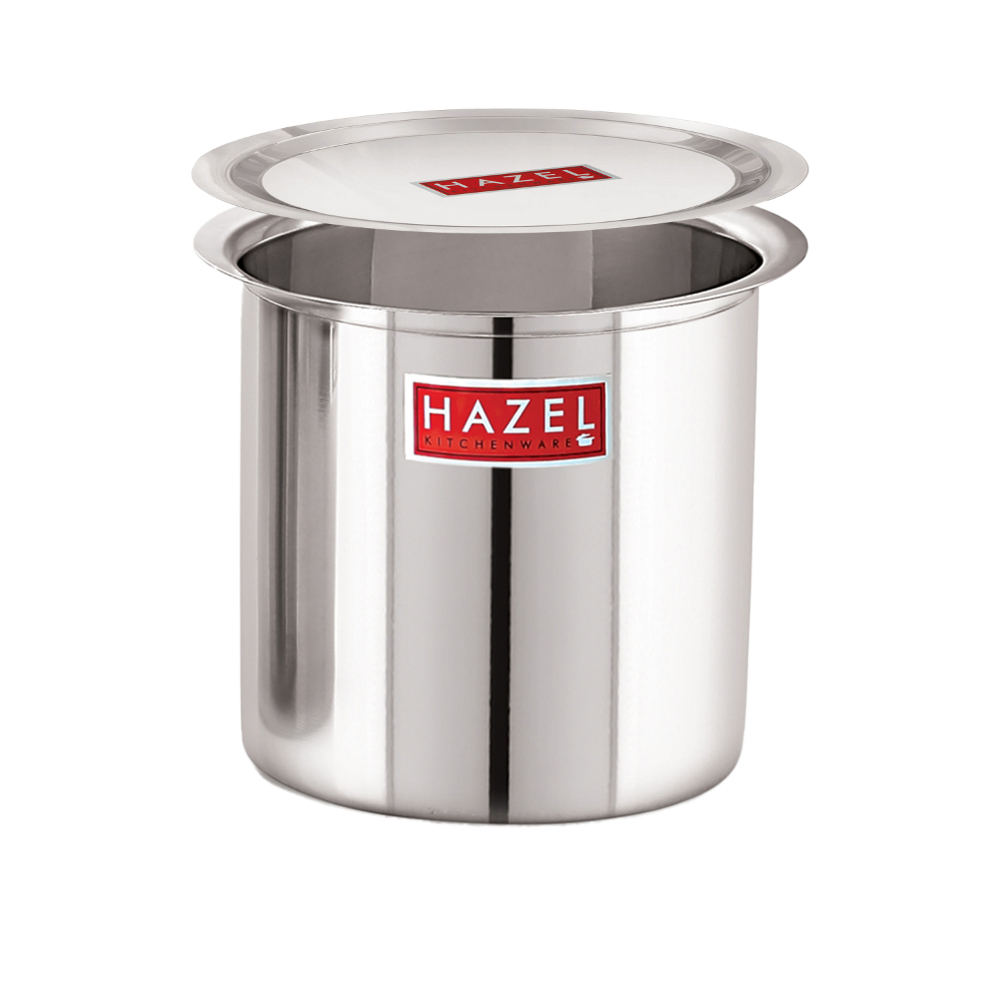 HAZEL Steel Milk Pot with Lid |Stainless  Steel Milk Boiler Container | Milk Boiling Vessel Gunj for Kitchen, 6000 ML