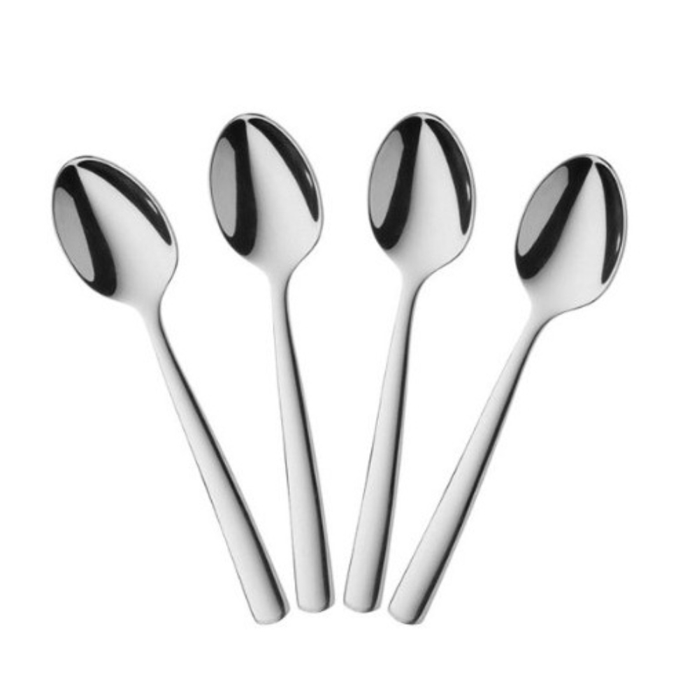 HAZEL 18 Gauge Stainless Steel Spoons Set of 4, Silver