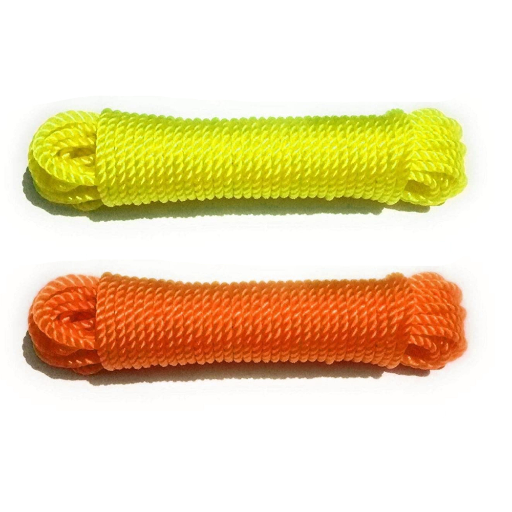 HAZEL 8 Metre Long Nylon Rope Set of 2 | Multicolor Cloth Hanging Rope for Both Indoor and Outdoor Purpose - 4mm Thickness