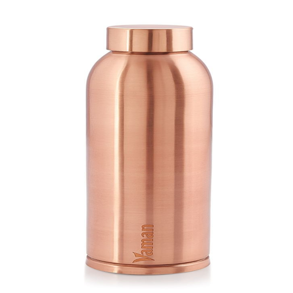 HAZEL Vaman Copper Water Bottle Leak Proof Yoga Bottle For Ayurvedic Health Benefits, 900 ml.