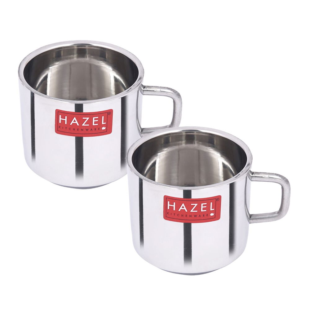 HAZEL Stainless Steel Green Tea Coffee Small Sobar Cup, Set of 2, 100 ml (Each)
