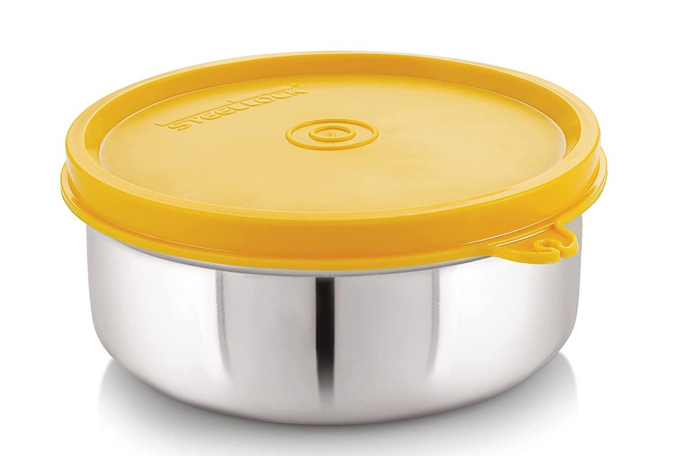 Steel Lock Flex Stainless Steel Airtight Container, 500 ML, Yellow