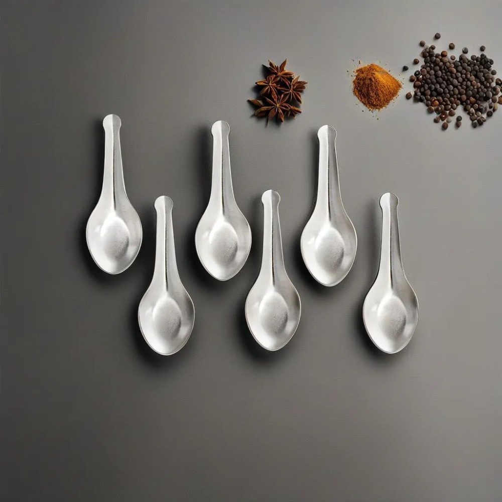 HAZEL Stainless Steel Small Masala Spoon | Mini Spoon Perfect for Spices and Condiments, Set of 6