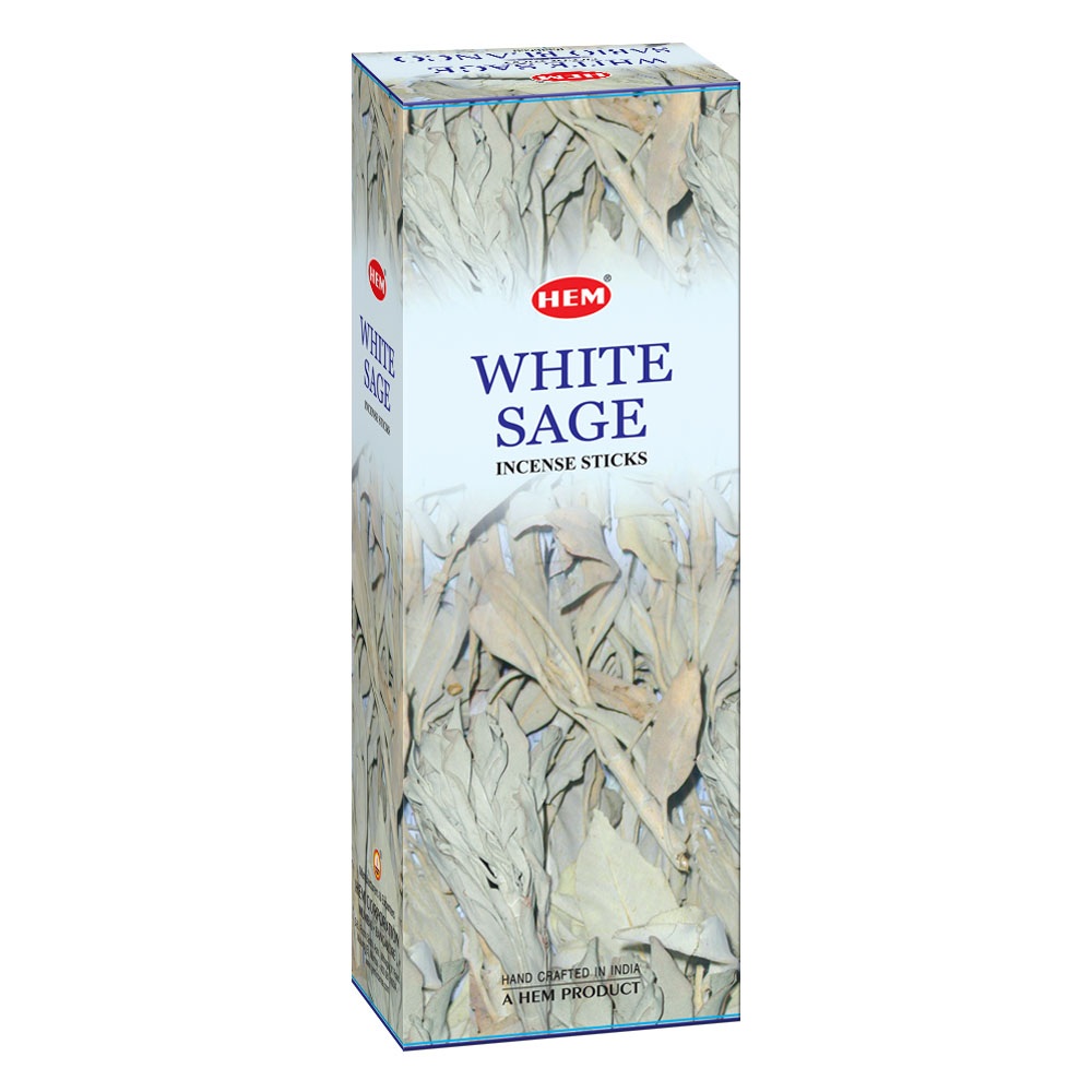 HEM White Sage Incense Sticks Agarbatti Set of 5 (120 Sticks) 