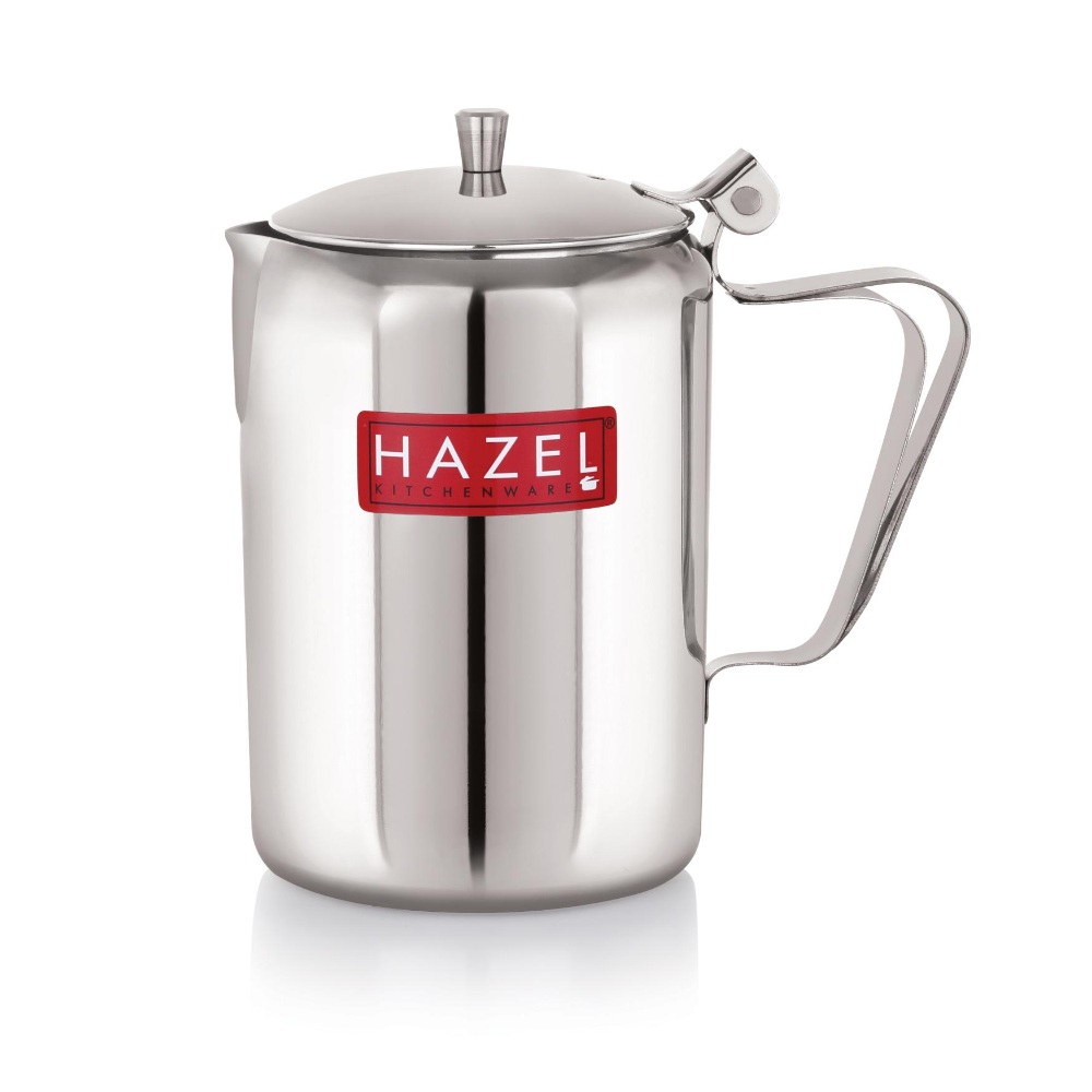 HAZEL Stainless Steel Coffee Serving Pot with Handle & Lid | Strong and Sturdy, Spill Proof Pouring, 650 ML